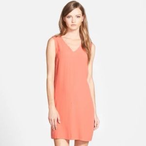 Chelsea28 Peach Scalloped Neck Shift Dress J22